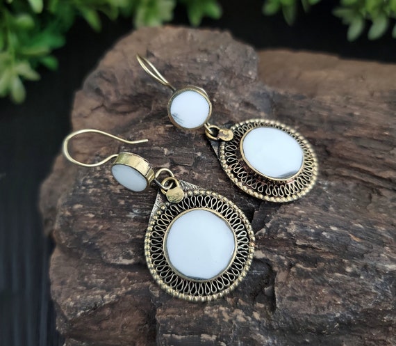 White earring,Kuchi earring,Boho earring,White je… - image 3