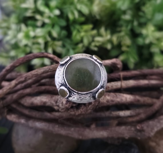 Green agate ring,Afghan ring,Gypsy ring,Kuchi rin… - image 6