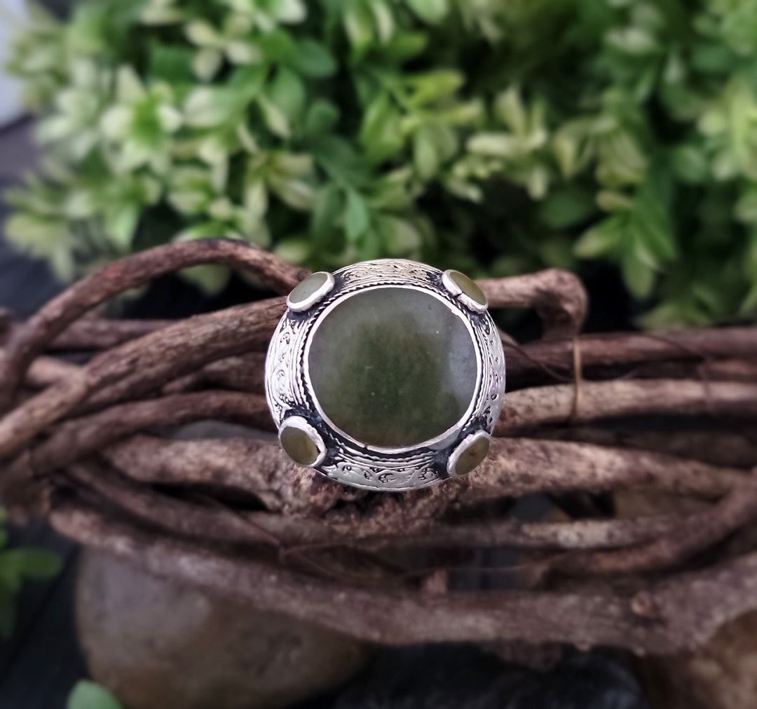 Green Agate Ring,afghan Ring,gypsy Ring,kuchi Ring,afghan Jewelry,agate ...