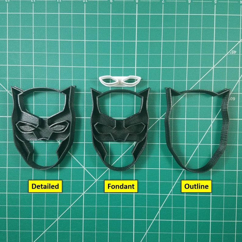 Black Panther Cookie and Fondant Cutter Fondant 2pc