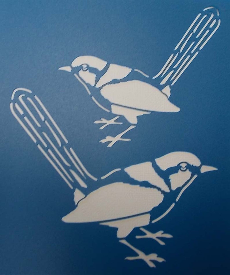 Blue Wren Stencil Etsy