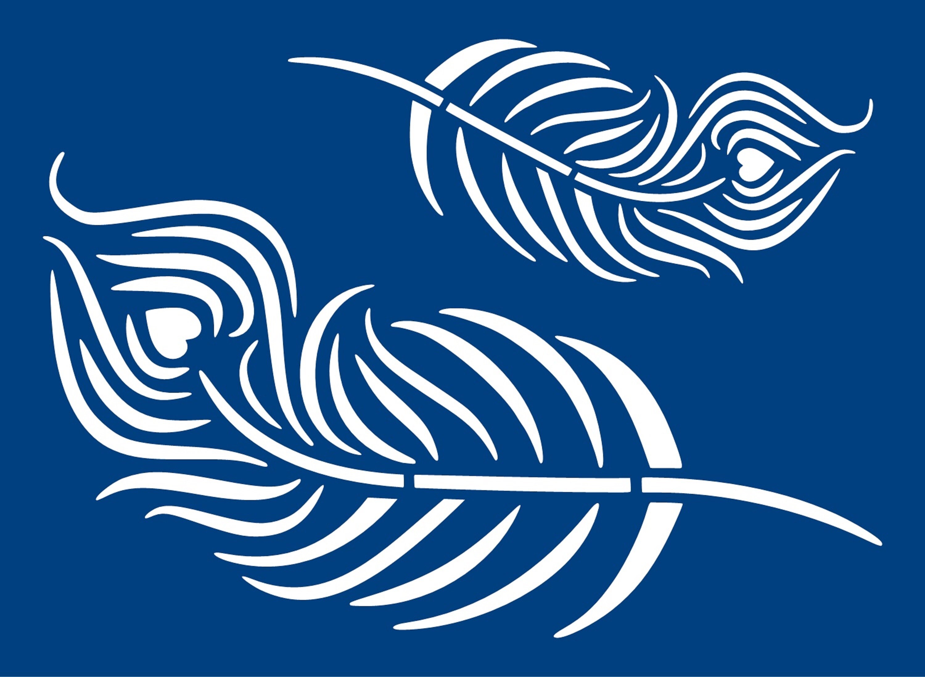 Peacock Feathers x 2 Stencil Etsy