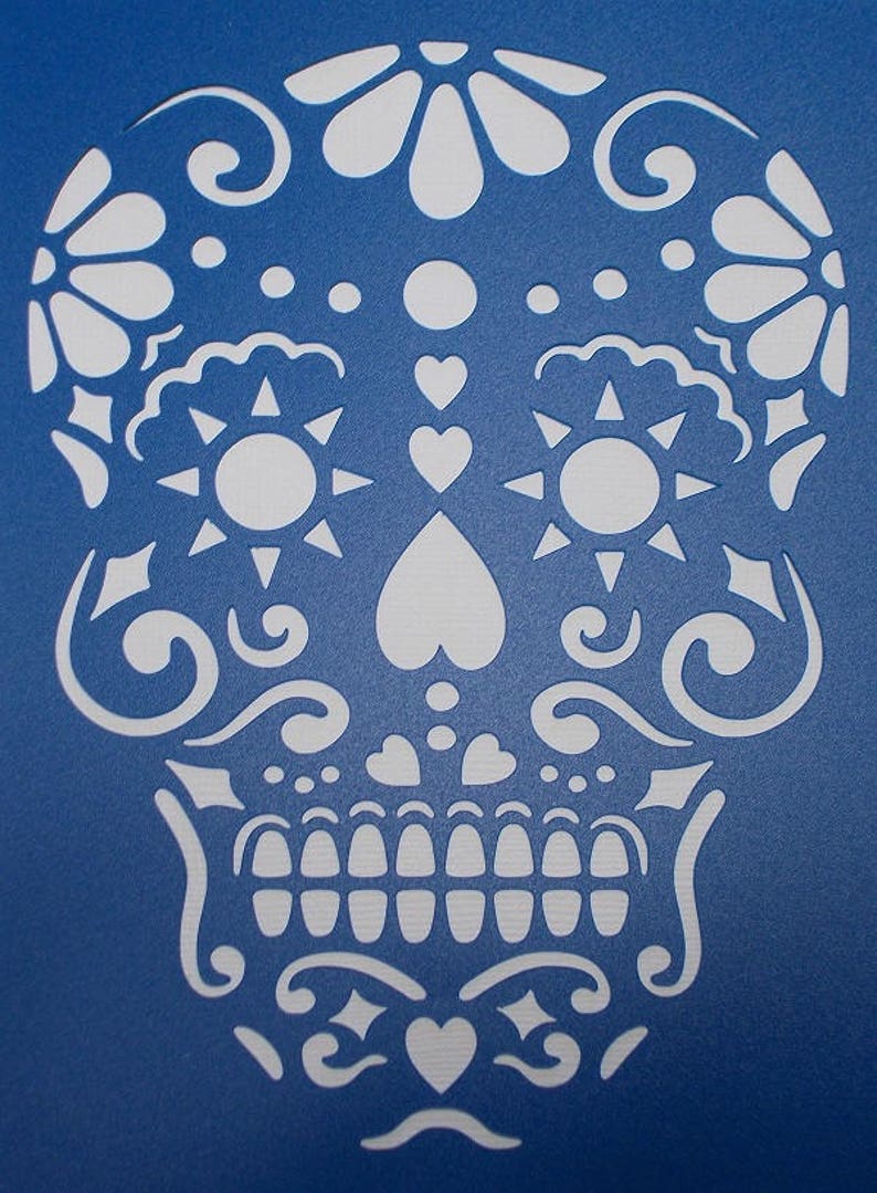 Sugar Skull Stencil Etsy