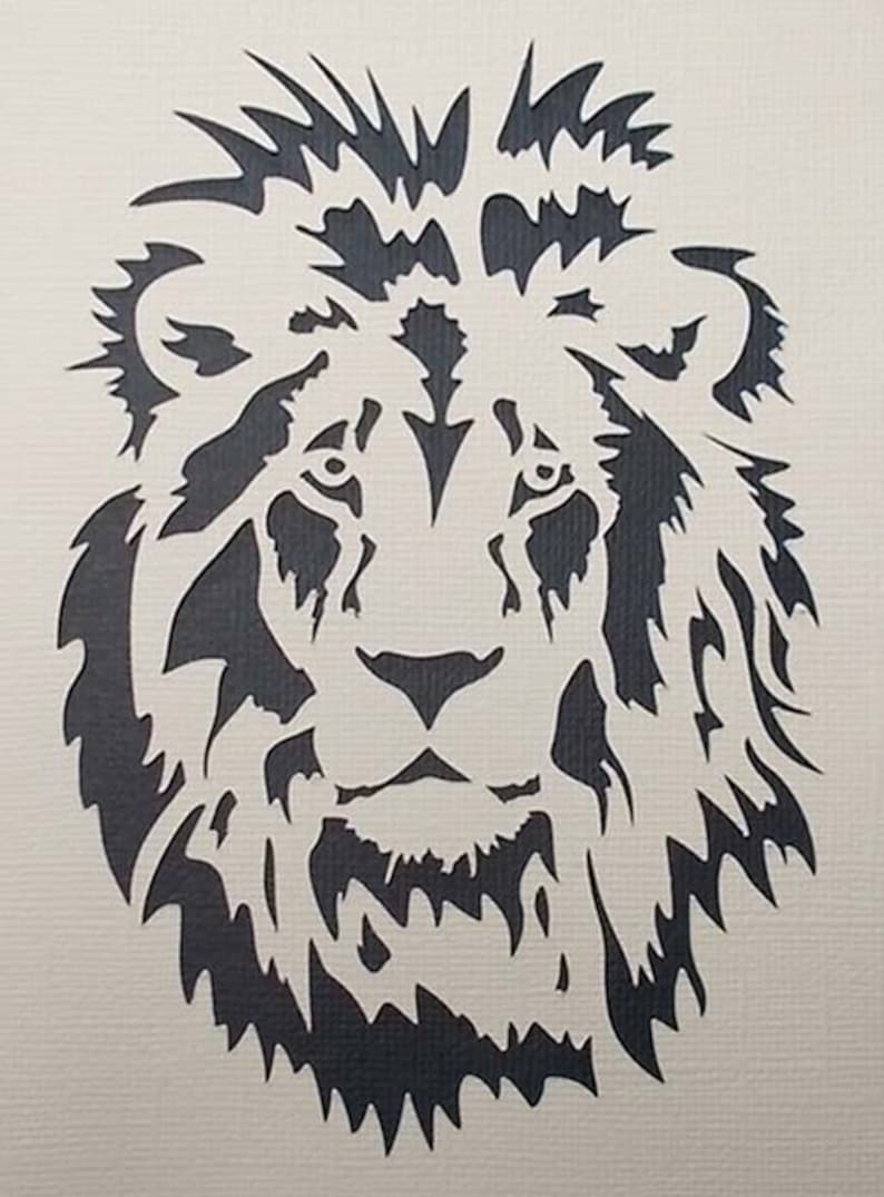 Lion Stencil Etsy
