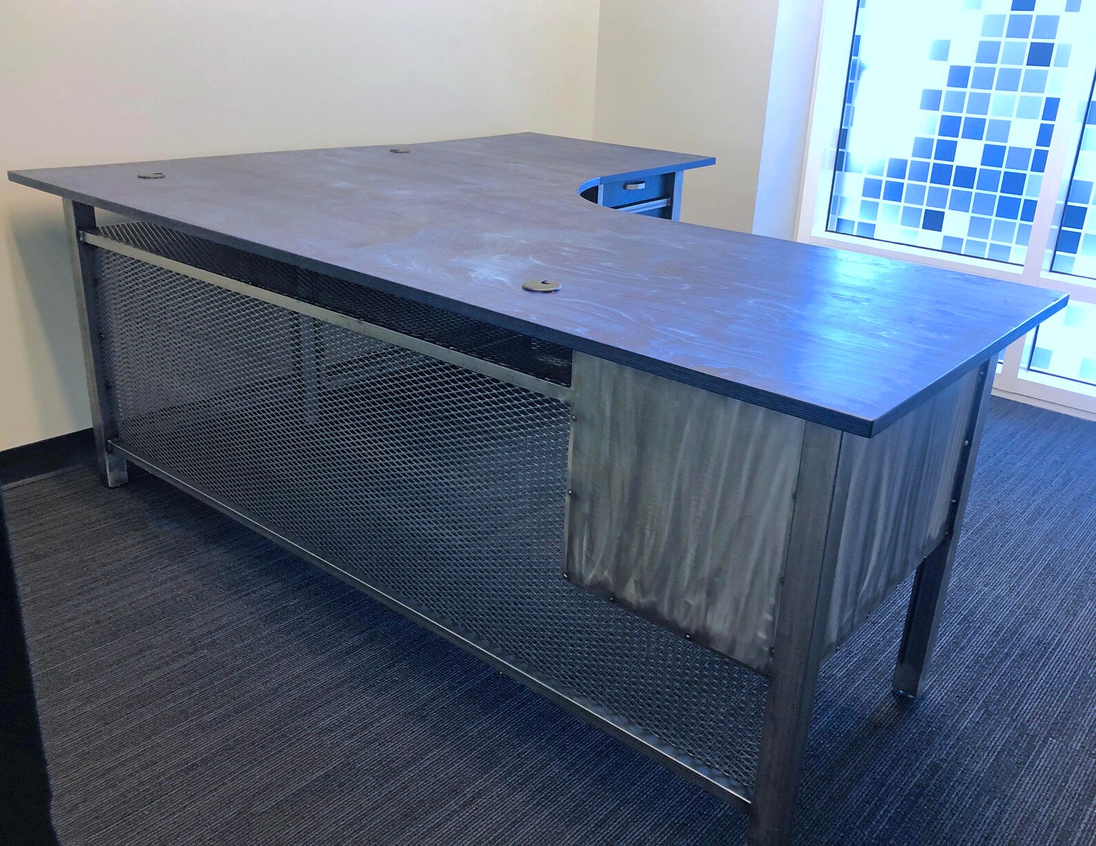 L Shaped Desk With Drawers Corner Desk Home Office Desk Etsy