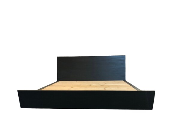 Sleigh Bed Low Profile Platform Bed Minimalist Bedroom Set Bedside Table Nightstand Dresser Modern Sleigh Bed Scandinavian Furniture
