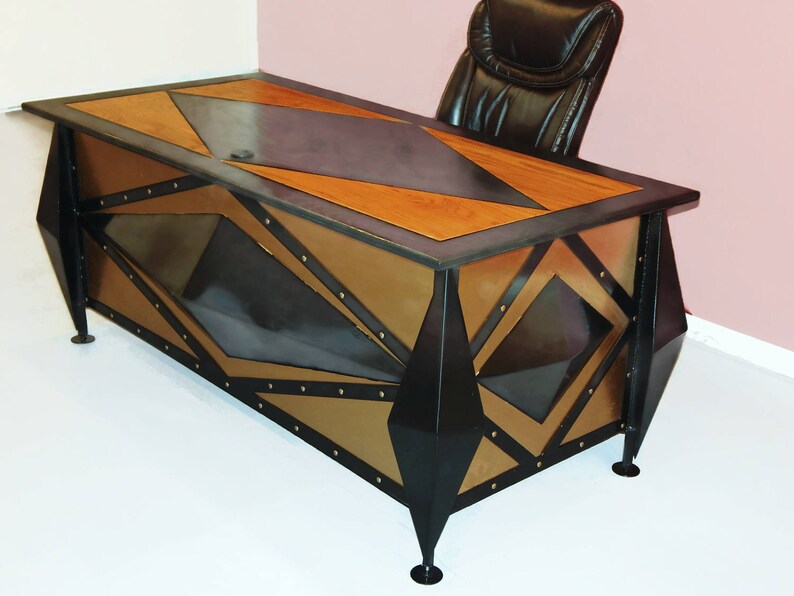 Modern Industrial Desk Steampunk Executive Computer Home For Office Furniture Welded Handmade