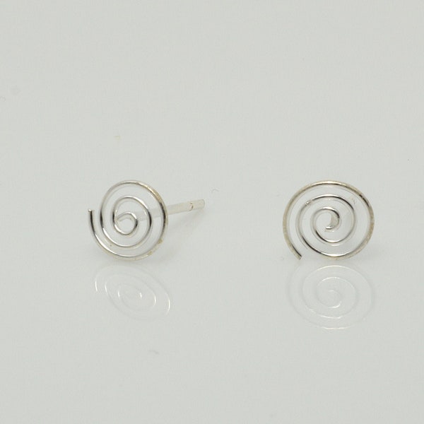 Spiral Sterling Silver Stud Earrings