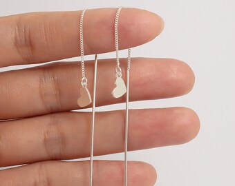 Elegant Vintage 925 Sterling Silver 18K Gold Zircon Irregular Wire Dangle Drop E