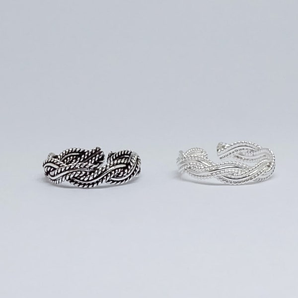 French Braid Sterling Silver Toe Rings