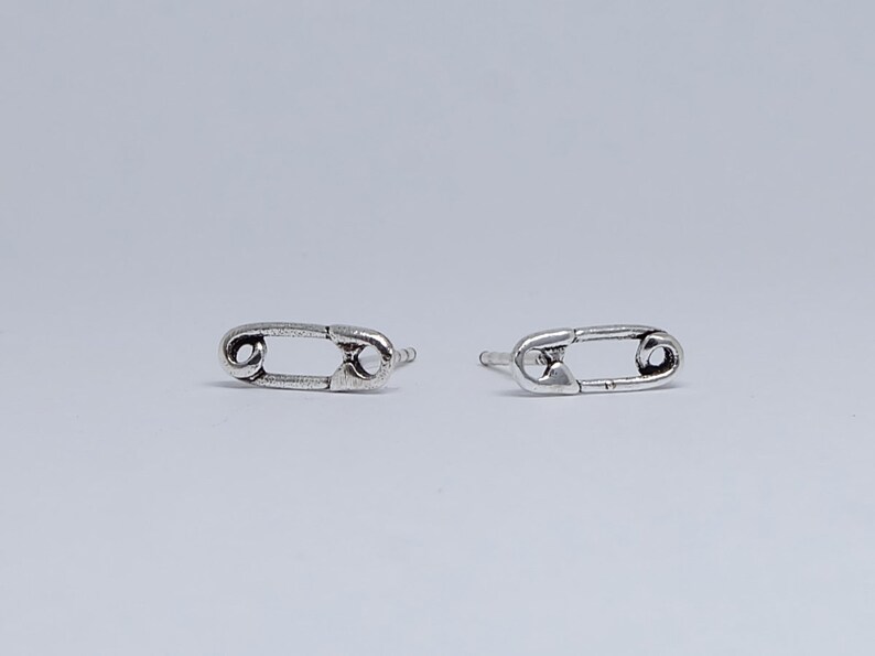 Safety Pin Sterling Silver Stud Earrings Etsy