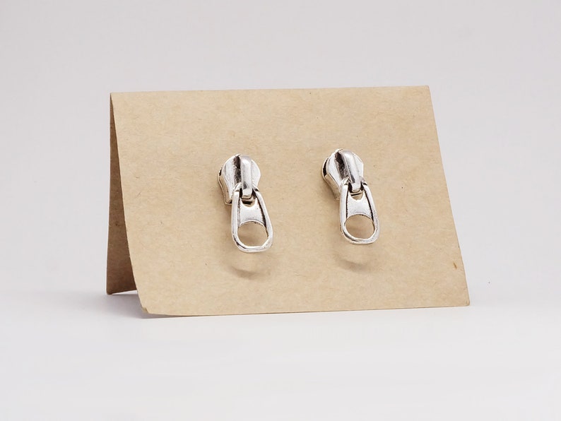 Zipper Sterling Silver Stud Earrings Zip Ear Studs Etsy