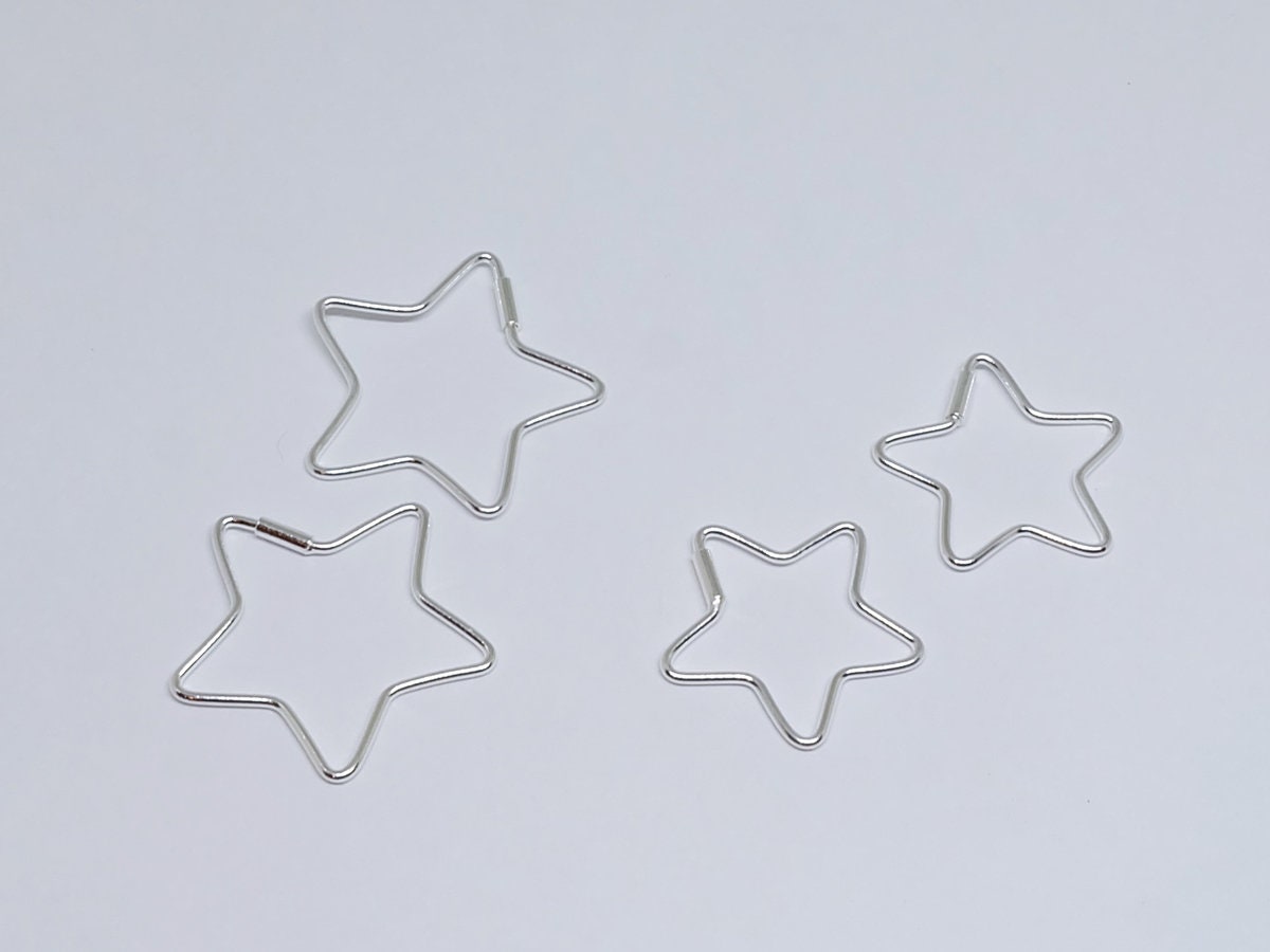 Starry Hoop Earrings in Silver main image 1
