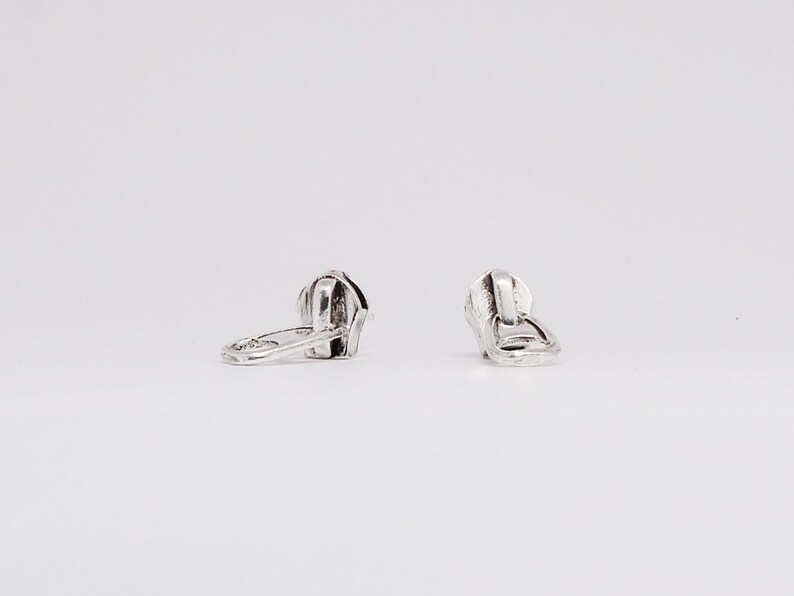 Zipper Sterling Silver Stud Earrings Zip Ear Studs Etsy