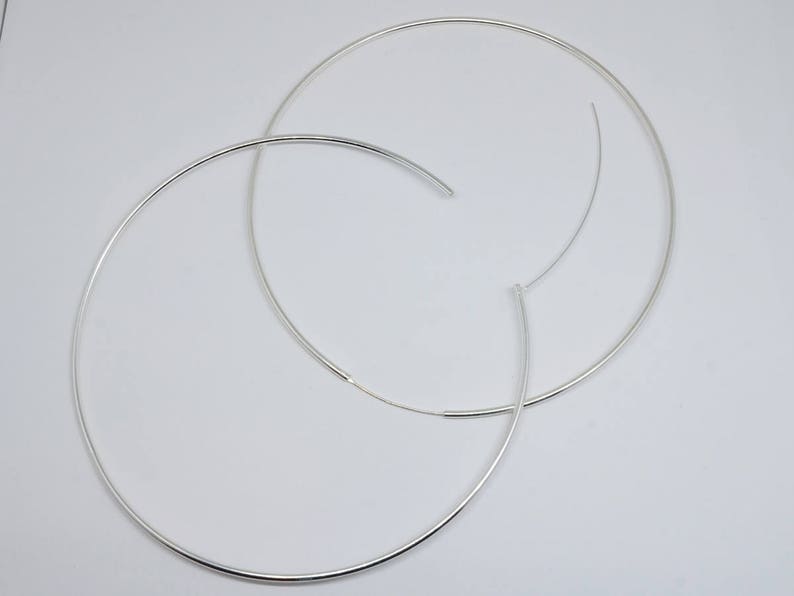 100 Mm Extra Large Sterling Silver Hoop Earrings Big Hoops Etsy UK