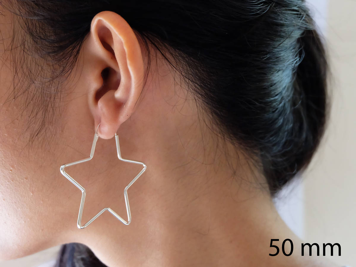 Large Star Hoop Earrings.