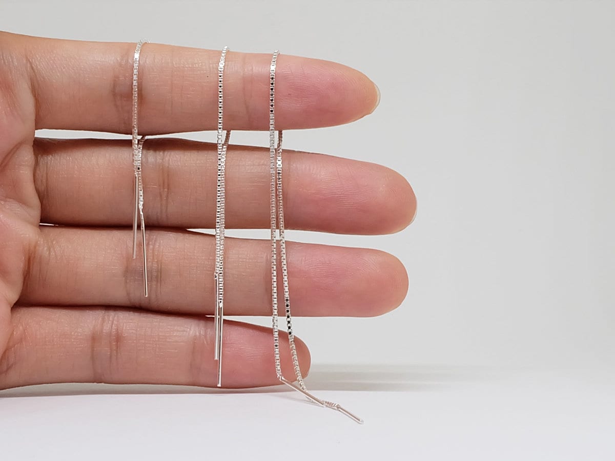 Sterling Silver Threader Earrings Thread Earrings Long Etsy Australia