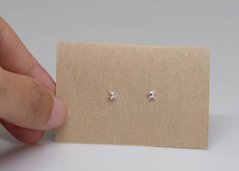 mismatched earrings Tiny Half Moon Star Sterling Silver Stud Earrings