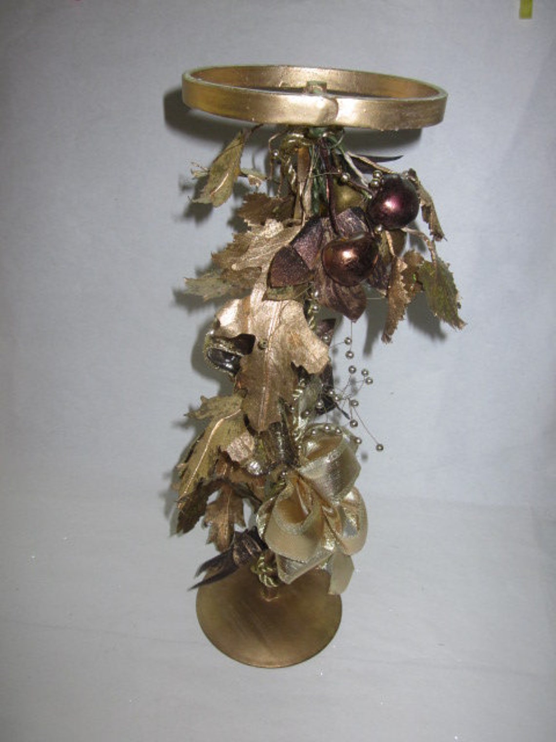 Large Gold Holiday Candle Holder Etsy