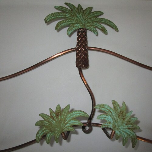 Vintage Handmade Copper shops Palm Tree Towel Rack for a Beach House, Tropical Decor, Holds Masks, Keys, Purses, Coats, Bikinis