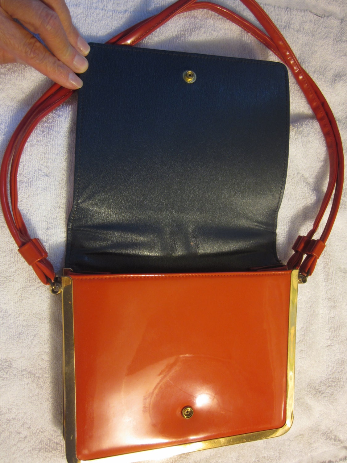 Vintage Markay Saga Red Patent Leather Handbag or Purse - Etsy