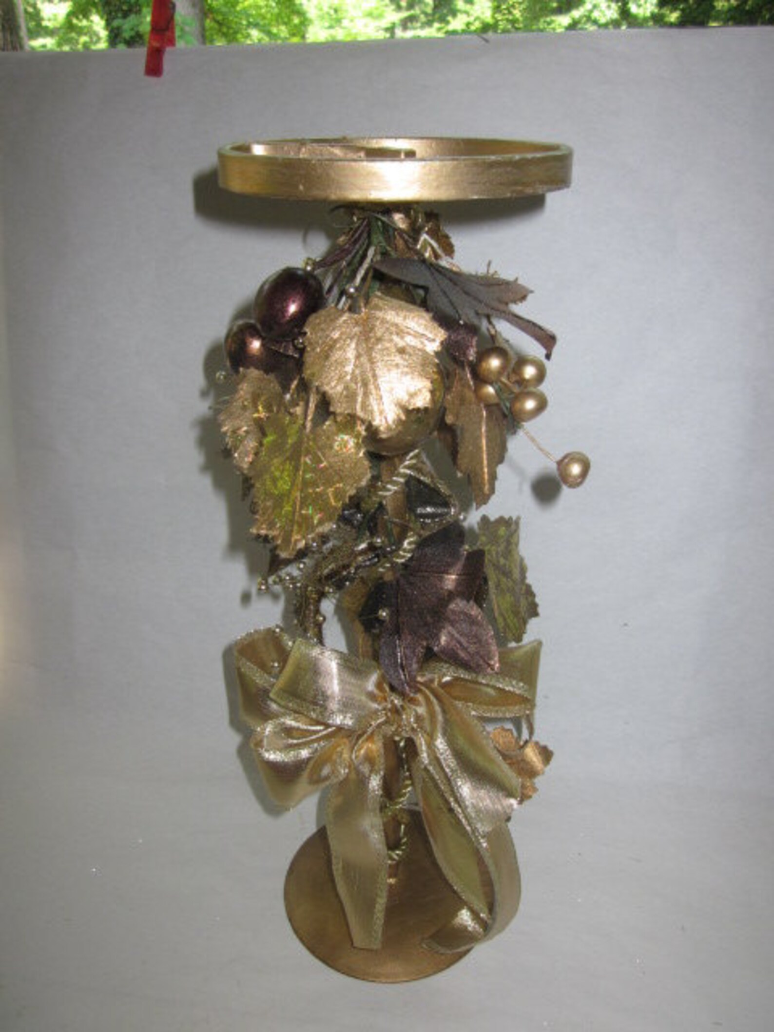 Large Gold Holiday Candle Holder Etsy