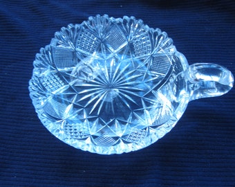 Vintage Pressed Glass Candleholder, 6" in diameter, Wedding gift, Candy Dish, Jewelry Holder