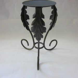 Three Leaf Pillar Candle Holder, Made in Mexico, 3 leaves design image 1