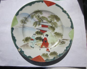 Vintage Japanese Geisha Plates, Set of 6 Plates, 1921-1941 , Asian Wall Decor
