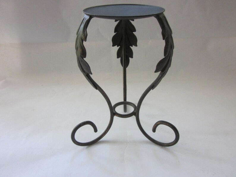 Three Leaf Pillar Candle Holder, Made in Mexico, 3 leaves design image 2