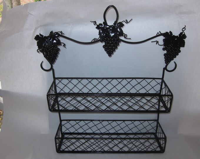 Wrought Iron Shelves and Lattice Baskets With Grape Clusters Etsy