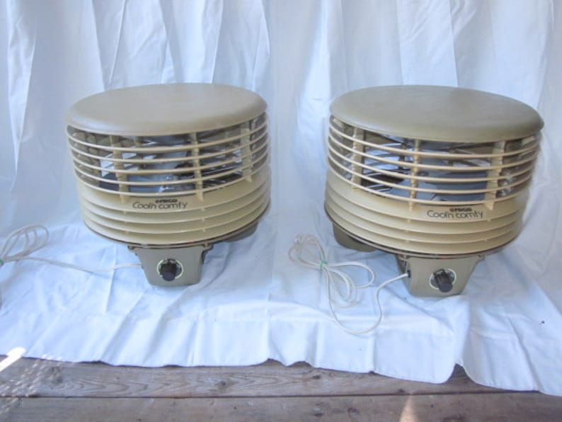 MCM Fan Home Decor Atomic Age Decor Home Furnishings Vintage Robeson Cool N Comfy 12 3 Speed Hassock Fan Deck or Porch Fan