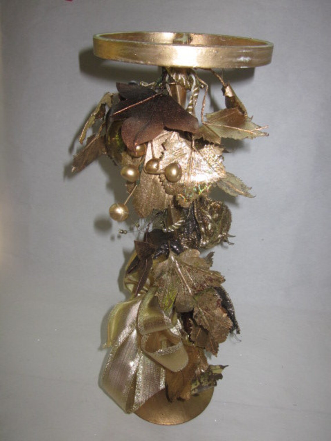 Large Gold Holiday Candle Holder Etsy