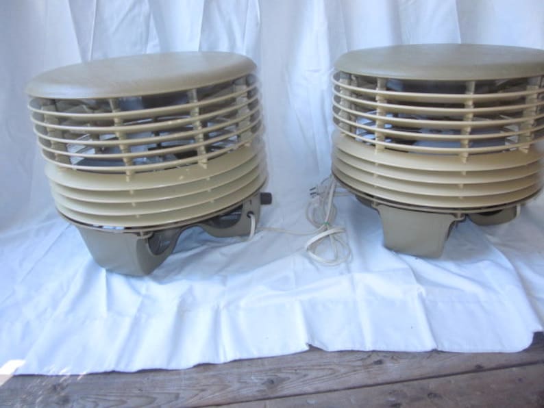 MCM Fan Home Decor Atomic Age Decor Home Furnishings Vintage Robeson Cool N Comfy 12 3 Speed Hassock Fan Deck or Porch Fan