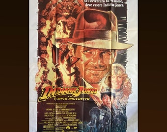 Big Original Vintage Movie Poster Indiana Jones and the Temple of Doom 1984 - Size: 100X140 CM