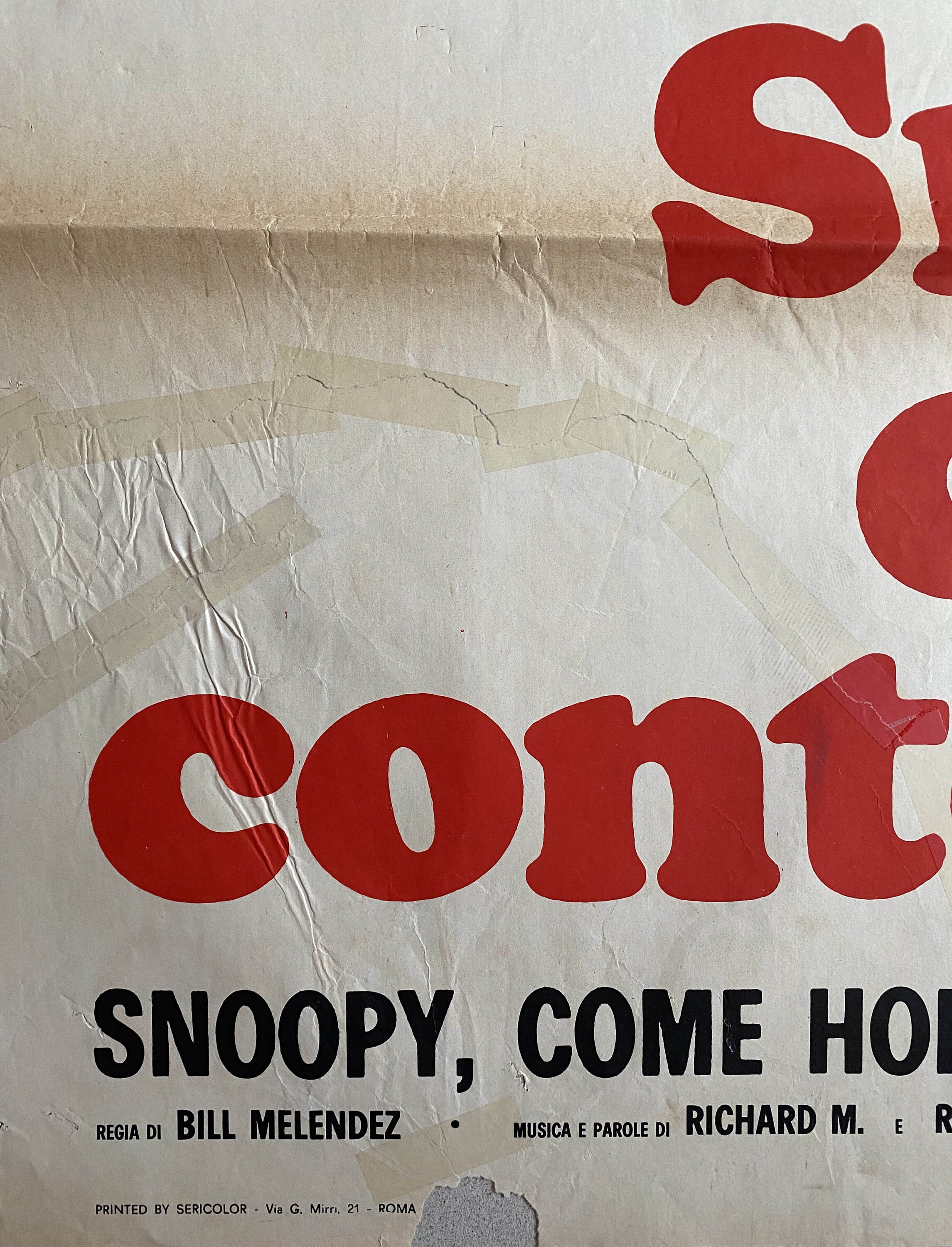 Original Movie Poster Snoopy Come Home - 1972 - Schulz