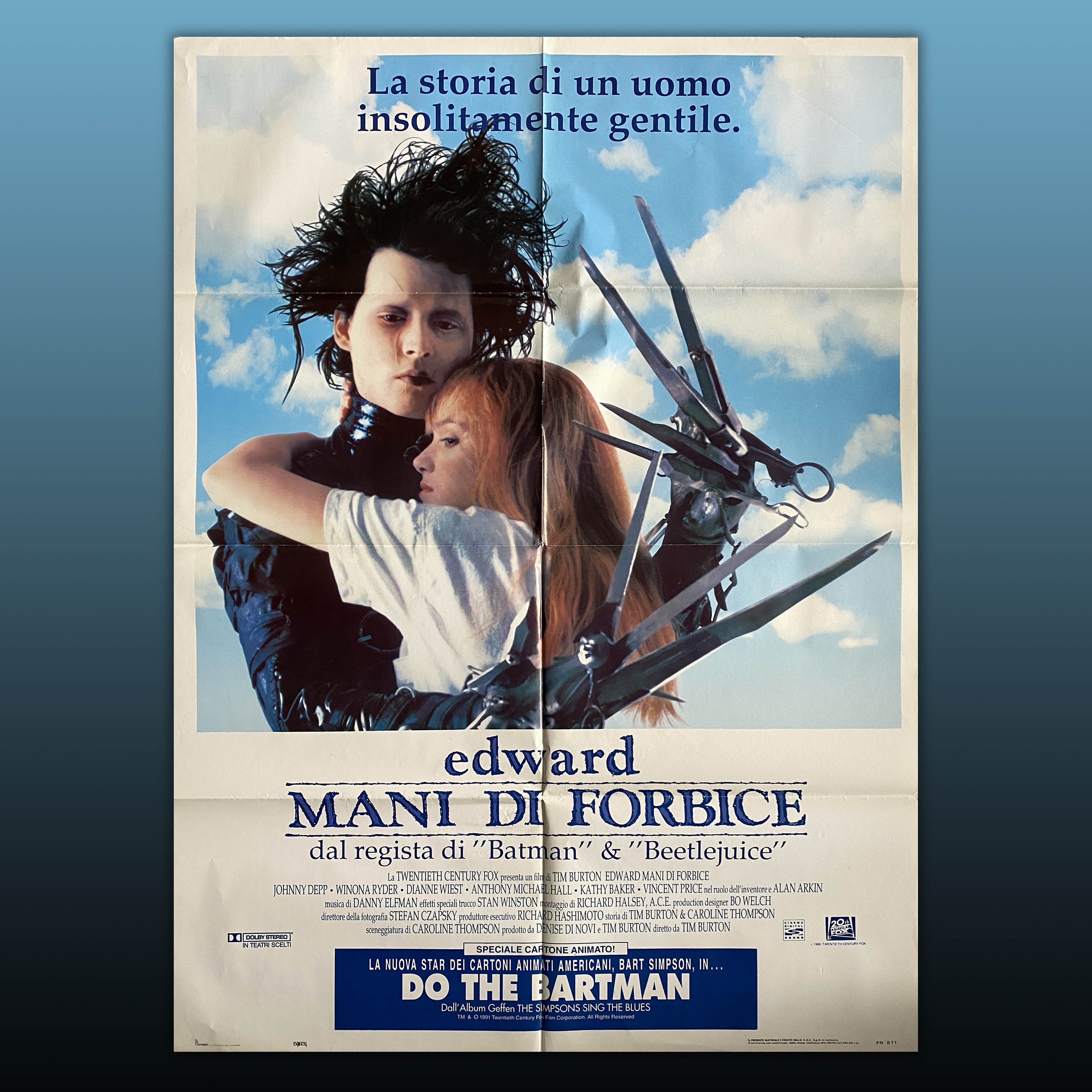 Original Movie Poster Edward Scissorhands 1990 johnny Depp