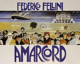 Vintage Movie Poster Amarcord 140x100 CM - Federico Fellini