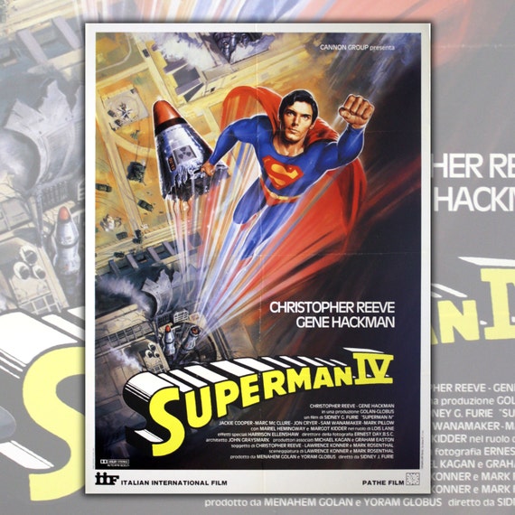 Original Movie Poster Superman Iv The Quest For Peace Size Etsy