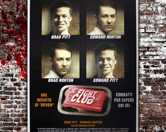El CLUB DE LA LUCHA, l-r: Brad Pitt, Edward Norton en poster art