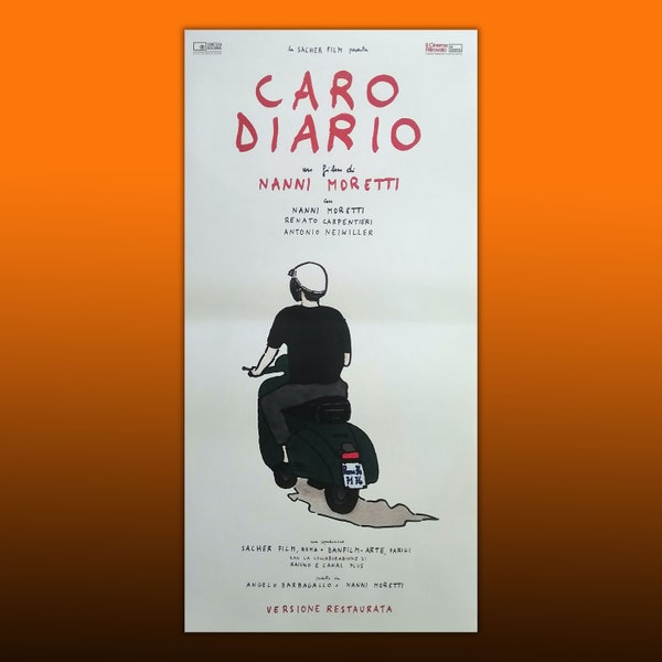 Vintage Original Movie Poster Locandina Caro Diario Nanni Moretti - Dear Diary - Journal intime - 33X70 CM