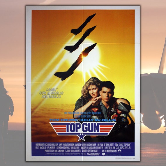 Original Movie Poster Top Gun Size 100x140 Cm Tom Cruise Etsy