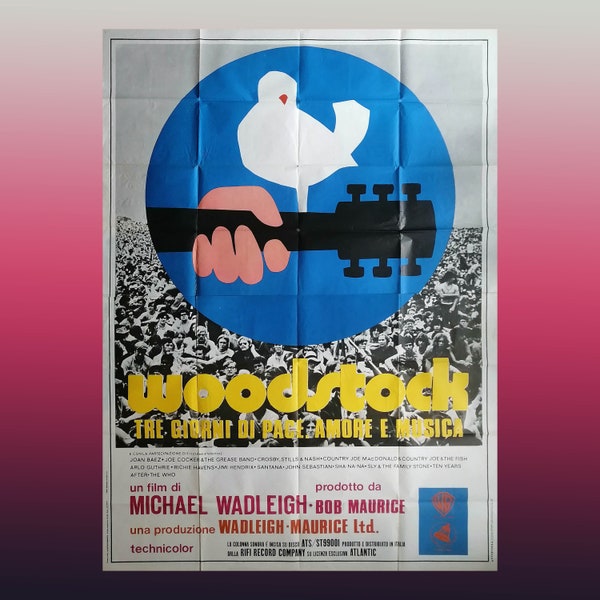 Affiche originale 4F Woodstock Trois jours de paix, d’amour et de musique - 1970 - 140 x 200 CM