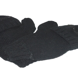 Warm mitten glove with wool hood mitten with finger HeyLaineInFrance,