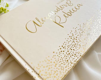Custom Gold Foil Wedding Guest Book | Personalised Polaroid & Instax Photo Album