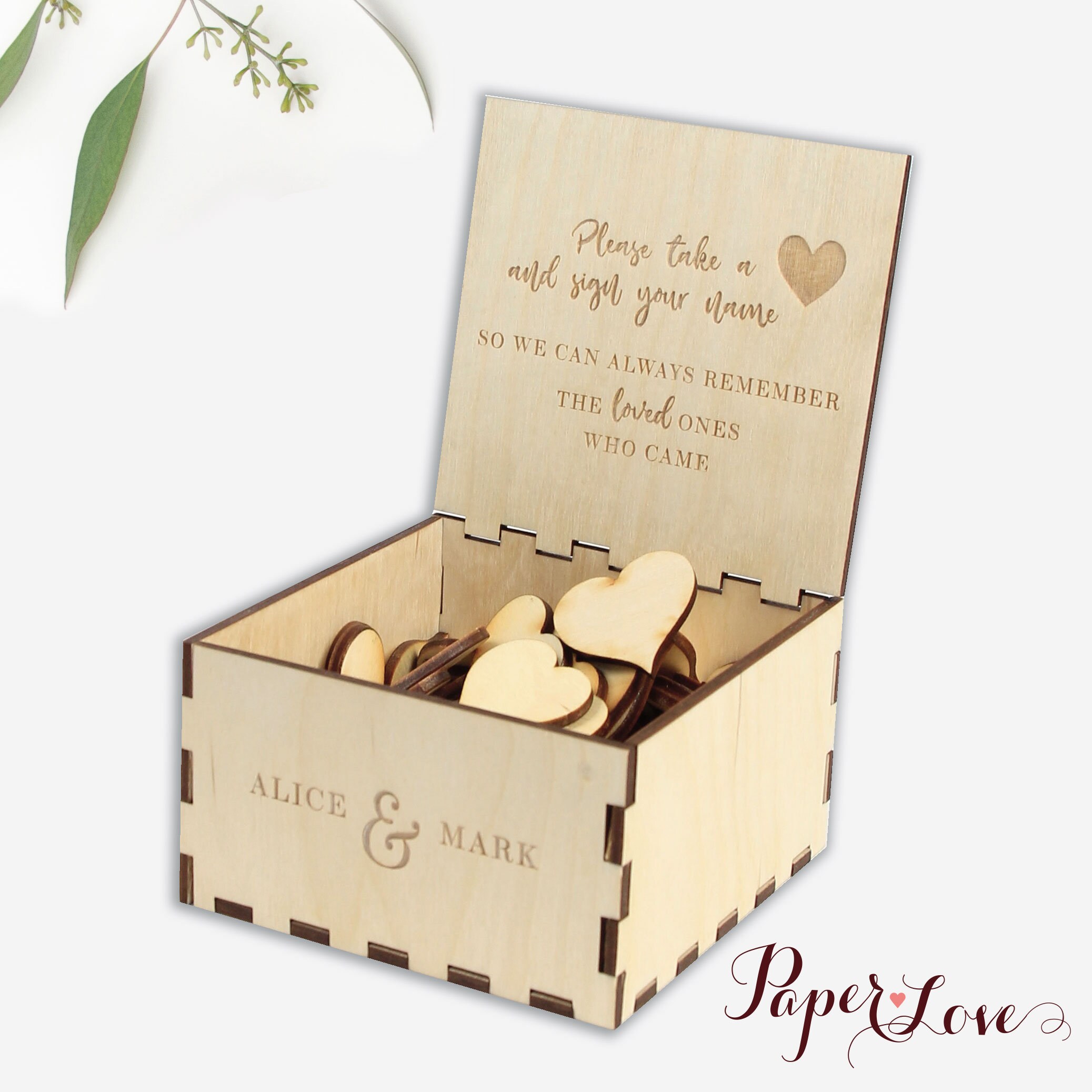 Personalised Wooden Wedding Guest Book Drop Box Wooden Box Etsy