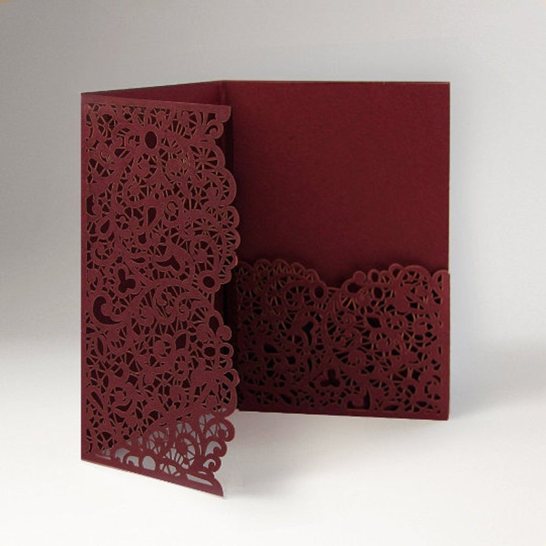 Laser Cut Covers ONLY Pocket Fold Invitations 7 Colours Etsy UK