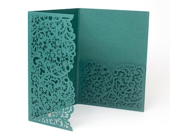 SALE!! Laser Cut Invitation Covers Forest Green - Pack of 150