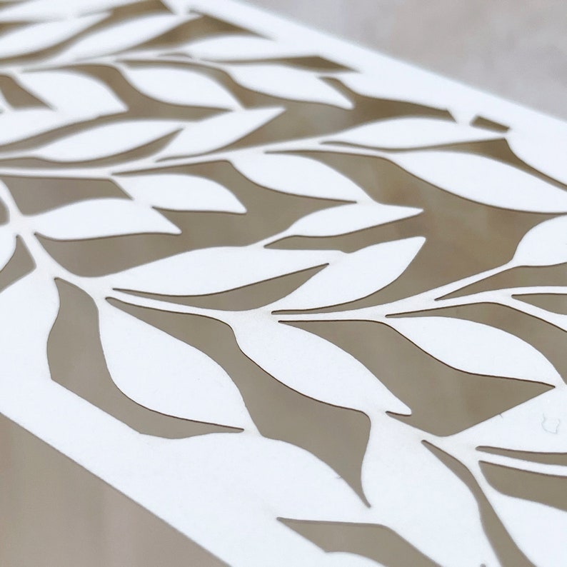 Ivory Arch Gatefold with Intricate Laser Cut Leaf Motif Laser Cut Covers ONLY, Wedding Invitation, Laser Cut Cover, DIY Handmade zdjęcie 5