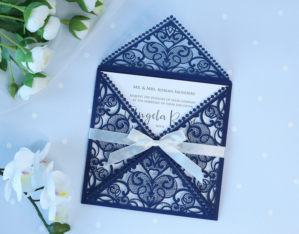 DIY Invitations Wedding Invitation Cards Laser Cut With Cream Etsy UK